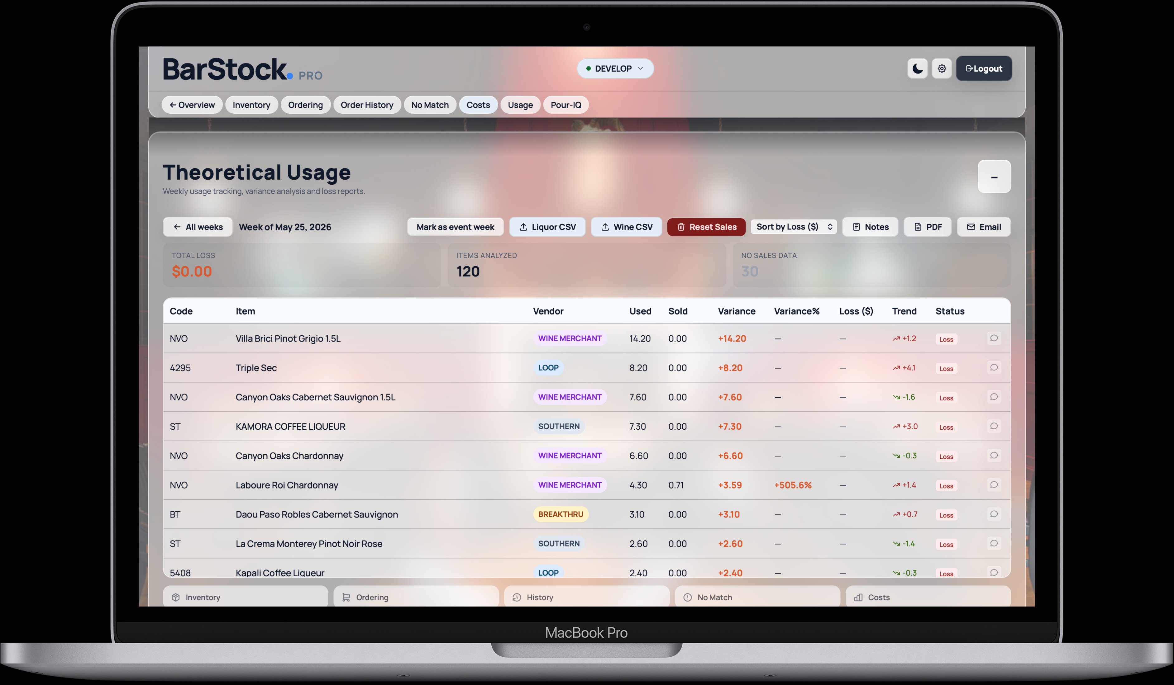 Theoretical Usage interface